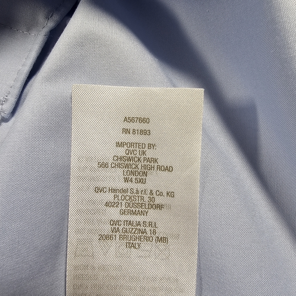 Isaac Mizrahi Live 1X Blue Snap Front Stretch Button Down Top - Picture 4 of 7
